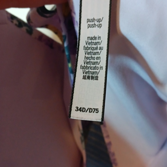 Victoria's Secret Freedom Cloud Push-up Bra 34 D Floral Purple - Picture 3 of 5